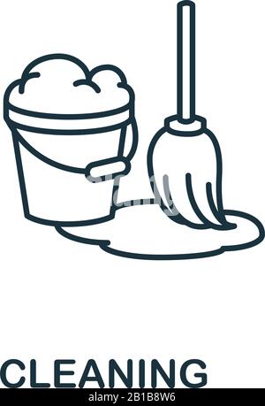 Cleaning icon. Simple line element Cleaning symbol for templates, web design and infographics Stock Vector
