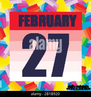 Icon calendar day - 27 February. 27th days of the month, vector ...