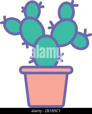 Isolated cactus plant inside pot vector design Stock Vector Image & Art ...