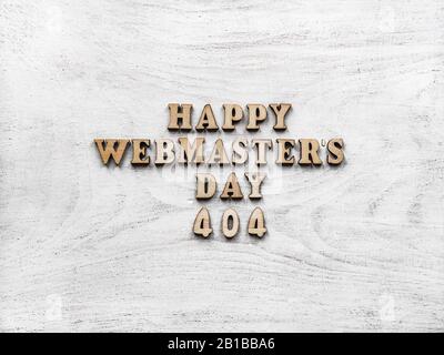 Webmaster Day greeting card. Close-up, top view Stock Photo