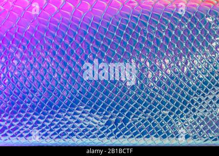 Neon silver snake skin pattern texture background Stock Photo