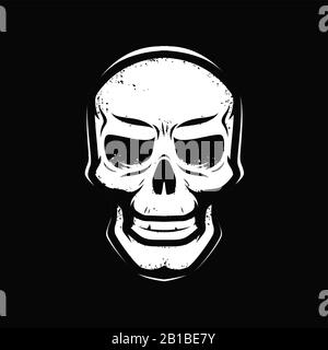 Angry skull. Zombie, death, skeleton symbol. Vector illustration Stock Vector