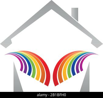House, spiral, coloured, painter, logo Stock Vector