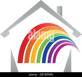 House, spiral, coloured, painter, logo Stock Vector
