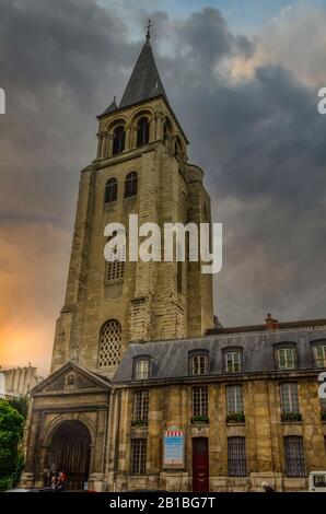 Paris, France; 07/08/2014: In this view the Saint Germain church. Paris is the most popular tourist destination in the world, with more than 42 millio Stock Photo