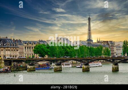 Paris, France; 07/08/2014: Paris is the most popular tourist destination in the world, with more than 42 million foreign visitors per year. Stock Photo