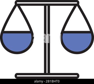 Isolated law scale line and fill style icon vector design Stock Vector