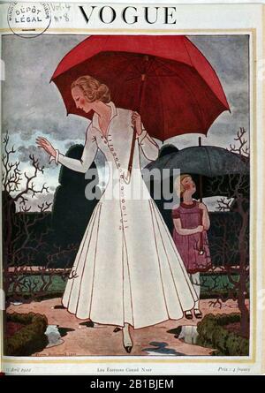 Front cover of Vogue magazine – April 1922. French National Library (Public Domain). Stock Photo