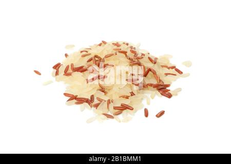 Rice isolated on white background, close up Stock Photo