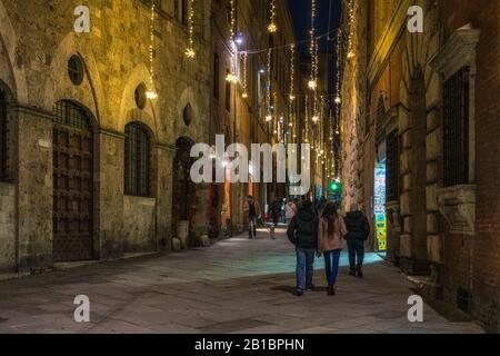 Picturesque view in Siena during Christmas time. Tuscany, Italy. Stock Photo
