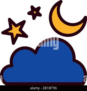 moon night with cloud fill style icon Stock Vector Image & Art - Alamy