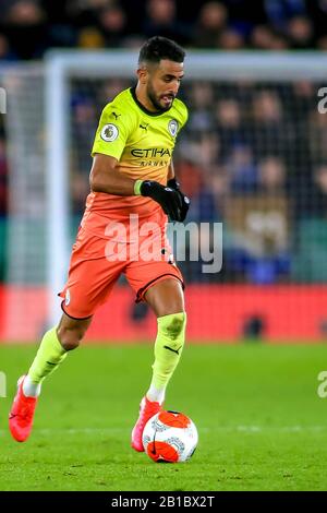 22nd February 2020, King Power Stadium, Leicester, England; Premier League, Leicester City v Manchester City : Riyad Mahrez (26) of Manchester City  in action during the game Stock Photo