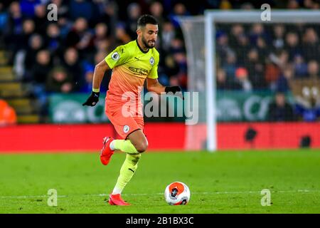 22nd February 2020, King Power Stadium, Leicester, England; Premier League, Leicester City v Manchester City : Riyad Mahrez (26) of Manchester City  in action during the game Stock Photo