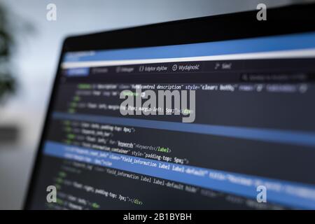 Developing programming and coding technologies. Website design. Cyber space concept. Stock Photo