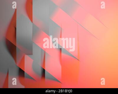 Abstract digital background, colorful installation pattern of overlapping stripes, double exposure effect, 3d rendering illustration