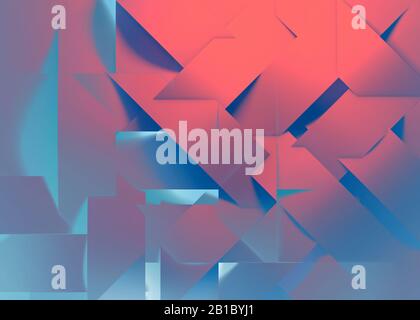 Abstract digital graphic background, colorful pattern of overlapping stripes, double exposure effect, 3d rendering illustration Stock Photo