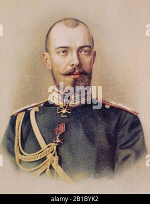 Grand Duke Sergei Mikhailovich - grandson of the Russian Emperor Nicholas I Pavlovich. 19th century painting Stock Photo