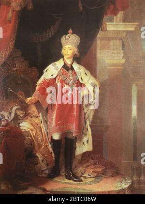 Russian Emperor Paul I. Painting by V. Borovikovsky, 19th century Stock Photo