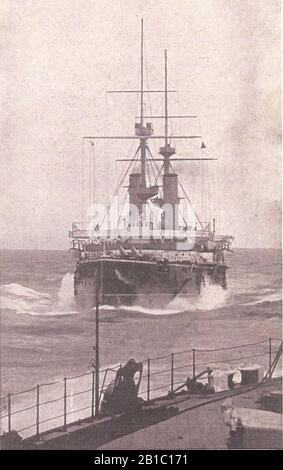 Full Speed Ahead (Our Navy) Alfred J West 1905. Stock Photo