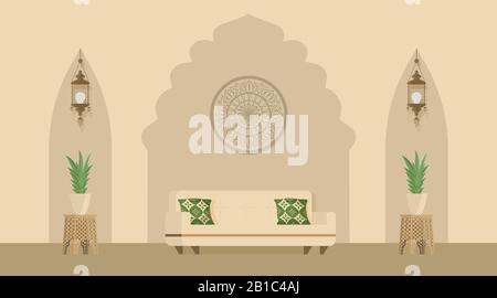 Arabian or Indian style designed living room decorated with Arabic ...