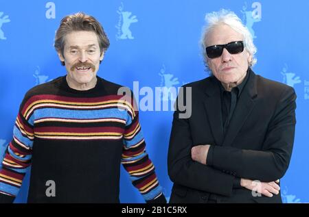 Berlin, Germany. 24th Feb, 2020. Actor Willem Dafoe and American filmmaker Abel Ferrara attend the photocall for Siberia during the 70th Berlin International Film Festival at the Grand Hyatt Hotel in Berlin on February 24, 2020. Photo by Paul Treadway/ Credit: UPI/Alamy Live News Stock Photo