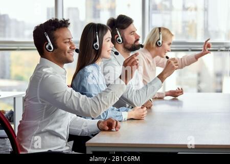 Working with invisible imaginary screen, resizing and swiping. Stock Photo