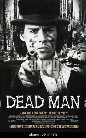 Dead Man (1995) directed by Jim Jarmusch and starring Johnny Depp, Gary Farmer, Crispin Glover and Lance Henriksen. A man on the run is mortally wounded and meets Nobody who prepares him for transition into the spirit-world. Stock Photo