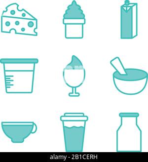 Isolated dairy dou color style icon set vector design Stock Vector