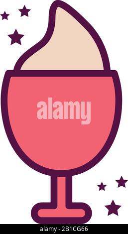 Isolated ice cream line adn fill style icon vector design Stock Vector ...