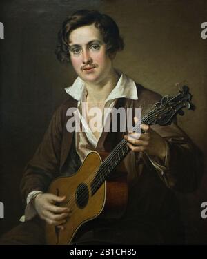 Vasily Tropinin: Guitarist (1842) Stock Photo
