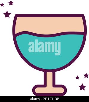 Isolated drink cup line and fill style icon vector design Stock Vector