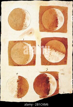 Galileo moon phases. Stock Photo