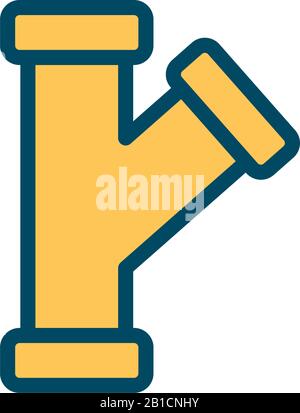 Isolated oil pipe line and fill style icon vector design Stock Vector