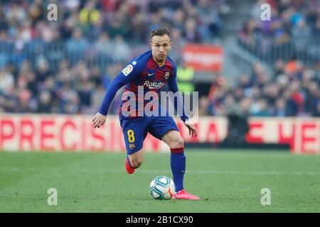 Barcelona, Spain. 22nd Feb, 2020. Arthur (Barcelona) Football/Soccer : Spanish 'La Liga Santander' match between FC Barcelona 5-0 SD Eibar at the Camp Nou in Barcelona, Spain . Credit: Mutsu Kawamori/AFLO/Alamy Live News Stock Photo