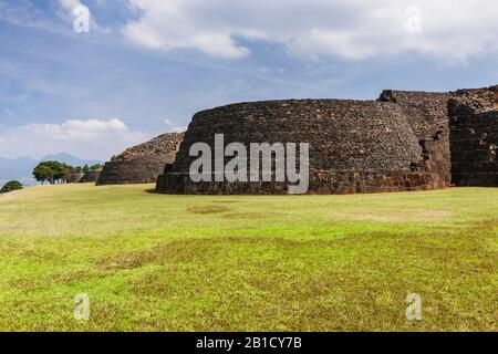 Yacata pyramids, Tzintzuntzan archaeological site, state of Michoacan, Mexico, Central America Stock Photo