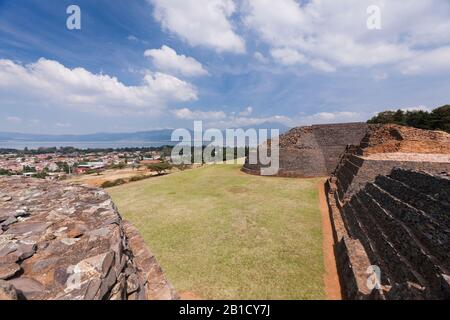 Yacata pyramids, Tzintzuntzan archaeological site, state of Michoacan, Mexico, Central America Stock Photo