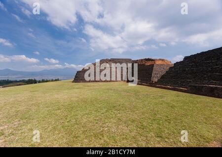 Yacata pyramids, Tzintzuntzan archaeological site, state of Michoacan, Mexico, Central America Stock Photo