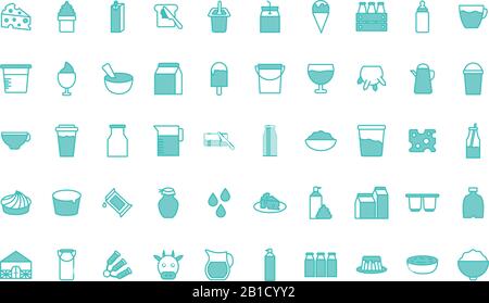 Isolated dairy dou color style icon set vector design Stock Vector