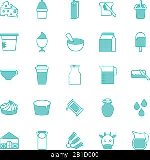 Isolated dairy dou color style icon set vector design Stock Vector