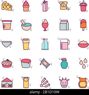 Isolated milk udders tubes line and fill style icon vector design Stock ...