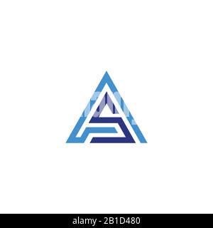 Initial letter as or sa logo vector design template Stock Vector