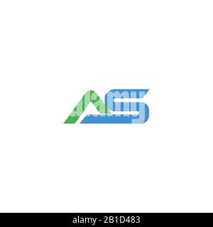 Initial letter as or sa logo vector design template Stock Vector