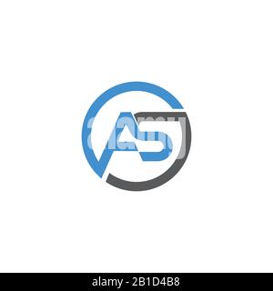 Initial letter as or sa logo vector design template Stock Vector