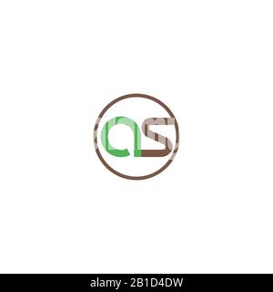 Initial letter as or sa logo vector design template Stock Vector