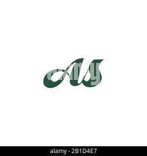 Initial letter as or sa logo vector design template Stock Vector