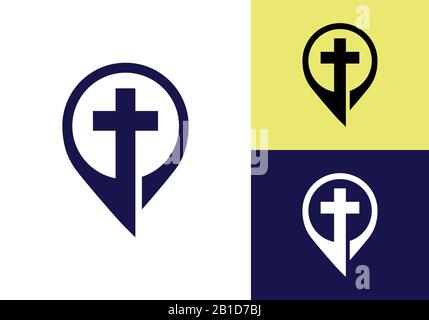 Church logo. Christian sign symbols. The Cross of Jesus Stock Vector