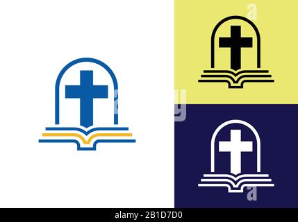 Church logo. Christian sign symbols. The Cross of Jesus Stock Vector