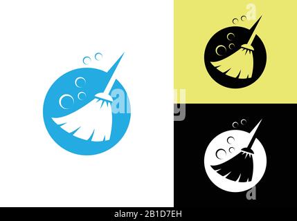 House Cleaning Service Logo Design Template, Cleaning company logo sign symbol. Stock Vector