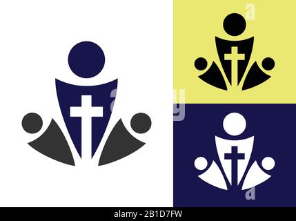 Church logo. Christian sign symbols. The Cross of Jesus Stock Vector