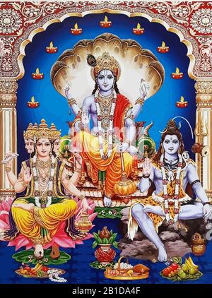 lord Brahma india culture holy god illustration Stock Photo - Alamy